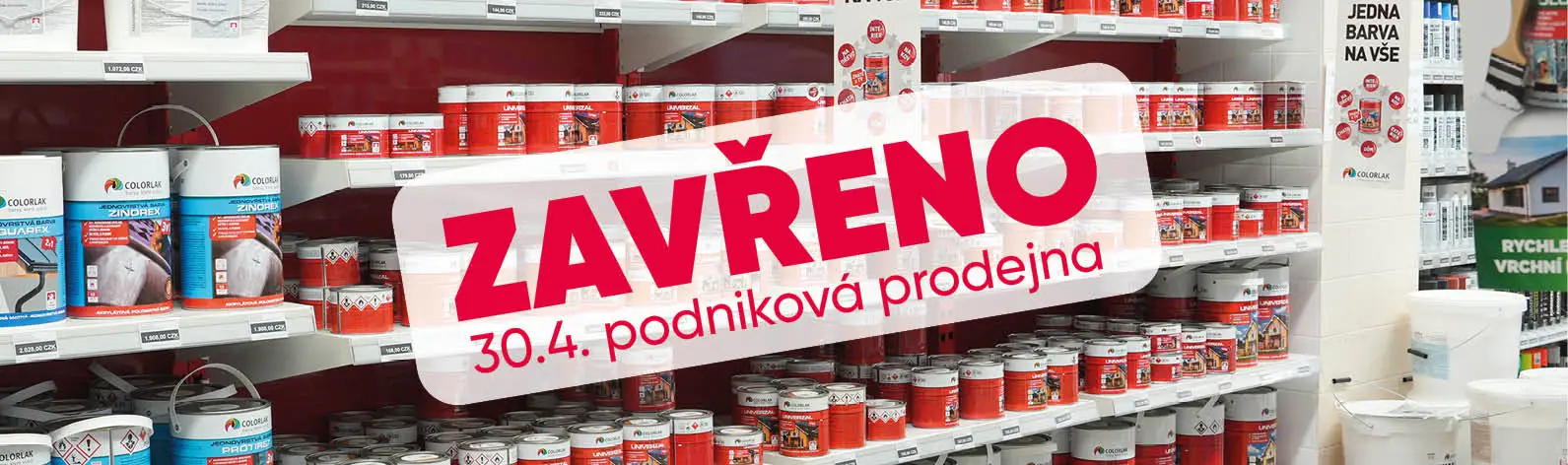 Uzavřen&iacute; podnikov&eacute; prodejny dne 30. 4. 2026