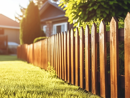 Nátěr dřevěného plotu, ohrady.